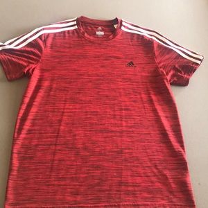 Adidas Climalite Shirt Red White Stripe Large